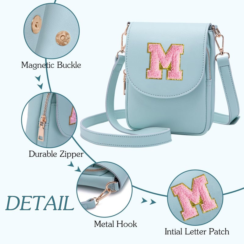 Viverte Crossbody Purse for Teen Girls Small Initial Cell Phone Toddler Purse Leather Triple Compartment Crossbody Bags - Image 5